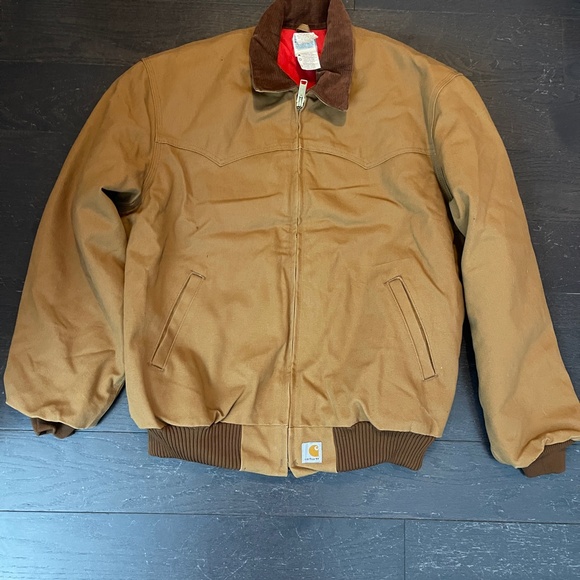 VTG Carhartt Santa Fe Jacket Men's XL Brown Red Quilted Lined J13 Made In USA - Picture 1 of 15